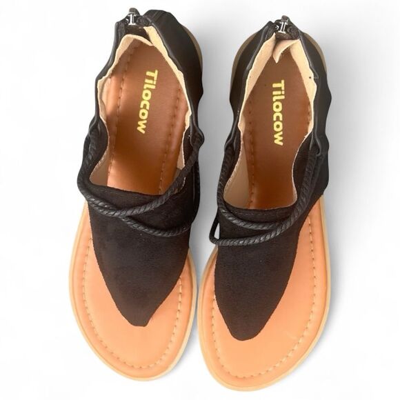 Black Gladiator Rope Sandal (7) NWOT - Picture 2 of 10